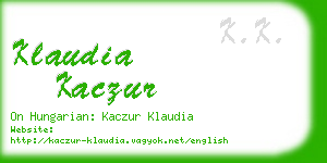 klaudia kaczur business card